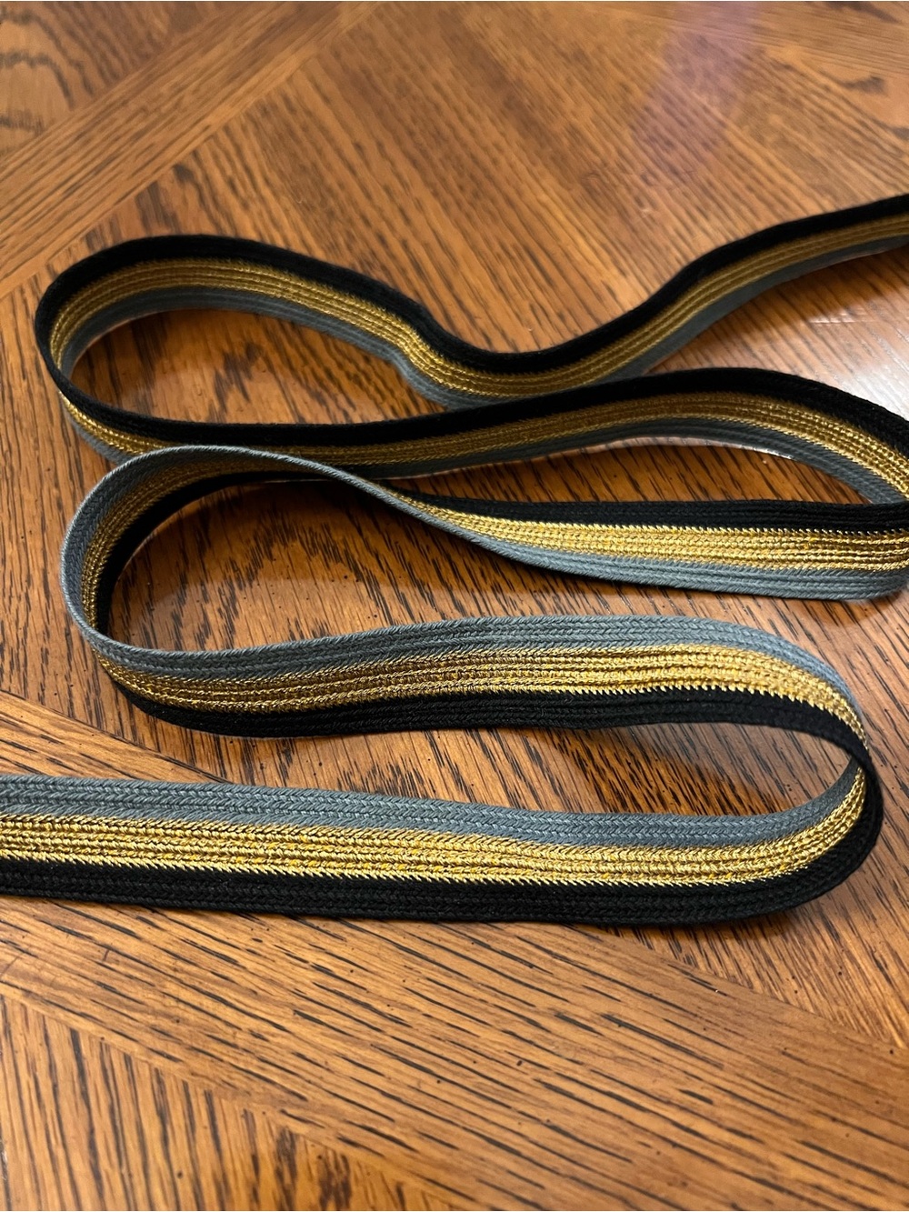 10yds of Black, gold, and grey sewing trim